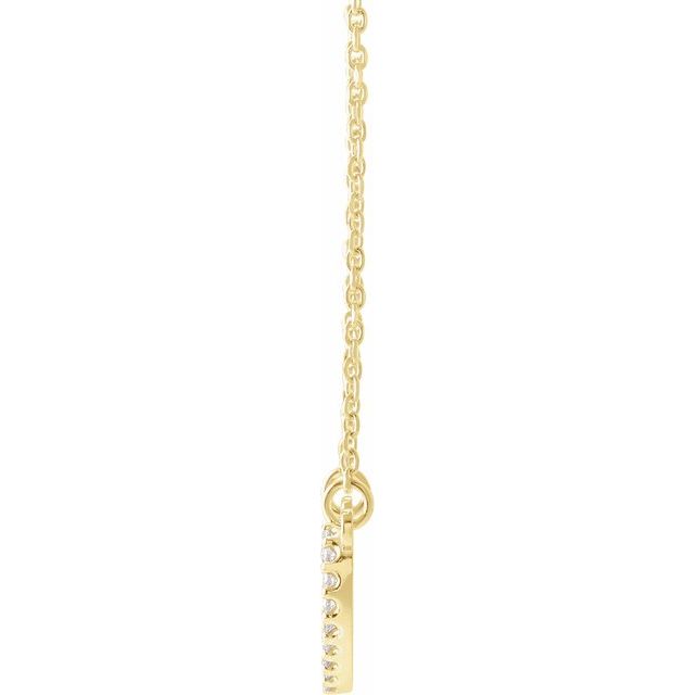 14K Yellow Gold 9.7 X 8.5 Mm 16 In Polished .08 Ctw Natural Diamond Heart Necklace