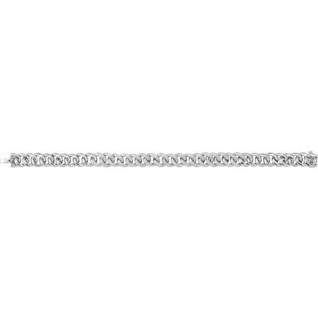 14K Yellow Or White Gold Round I1, G-H 7 In Polished 3/4 Ctw Natural Diamond Curb Bracelet