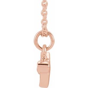 14K Rose Gold Round 1Mm H+ I1 .025 Ctw Natural Diamond Petite Airplane Necklace, Length: 18 In