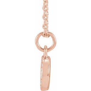 14K Yellow Or White Or Rose Gold 1.1 Mm 0.05 Ctw 16-18 In Polished Round Natural Diamond Petite Initial Necklace