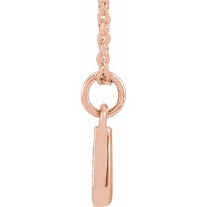 14K Yellow Or White Or Rose Gold 0.9 Mm 0.03 Ctw 16-18 In Polished Round Natural Diamond Petite Initial Necklace