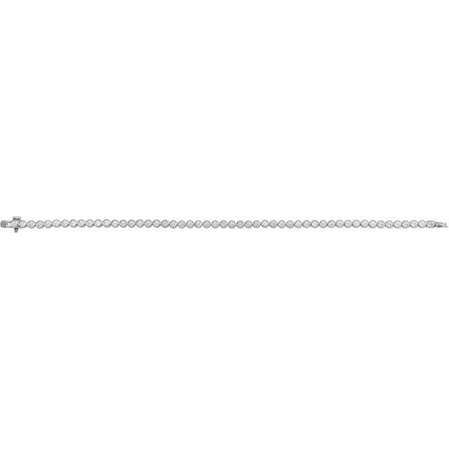 14K Yellow Or White Gold Round 2.5Mm Si1-Si2, G-H 7 In Polished 3 1/2 Ctw Lab-Grown Diamond Bezel-Set Bracelet