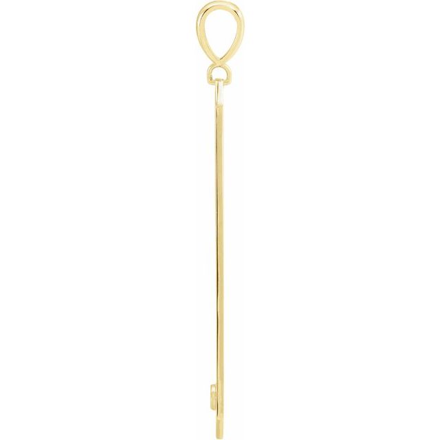 14K Yellow Or White Gold Round 2Mm I1, G-H Polished .03 Ctw Natural Diamond Engravable Bar Pendant