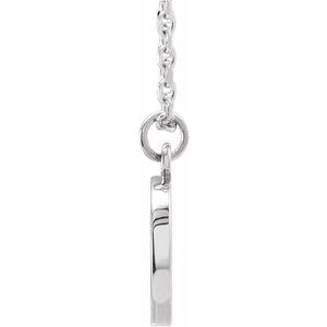 14K White Gold Peace Symbol Necklace, Length: 18 In