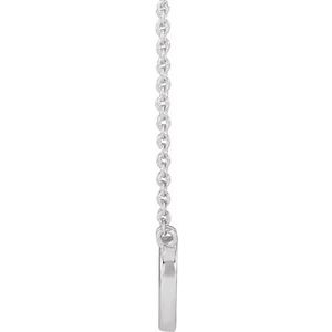 14K White Gold 9.18 X 8.9 Mm 18 In Polished Heart Necklace