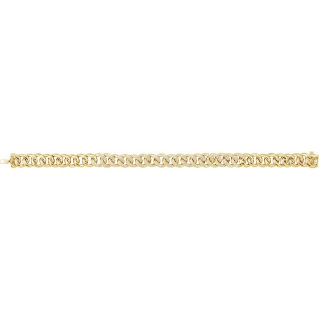 14K Yellow Or White Gold Round I1, G-H 7 In Polished 3/4 Ctw Natural Diamond Curb Bracelet