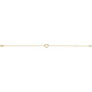 14K Yellow Gold 12.1 X 8 Mm 6 1/2-7 1/2 In Polished Heart Bracelet
