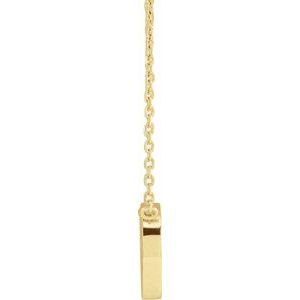 14K Yellow Gold 10 X 10 Mm 18 In Polished Hammered Disc With Pierced Cross Necklace