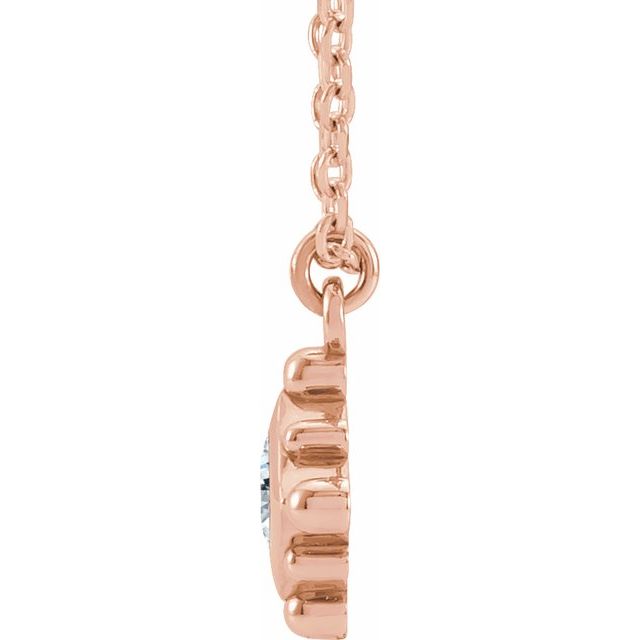 14K Rose Gold Square 2.5 X 2.5Mm I1, G-H 16-18 In Polished Natural Diamond Bezel-Set Necklace