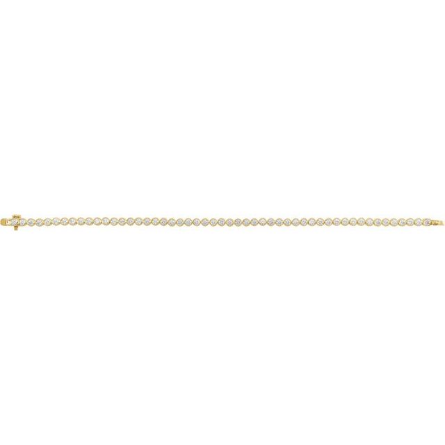 14K Yellow Or White Gold Round 2.5Mm Si1-Si2, G-H 7 In Polished 3 1/2 Ctw Lab-Grown Diamond Bezel-Set Bracelet