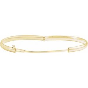 14K Yellow Gold 5 1/2 In Polished Baby Bangle With Snap Box Clasp