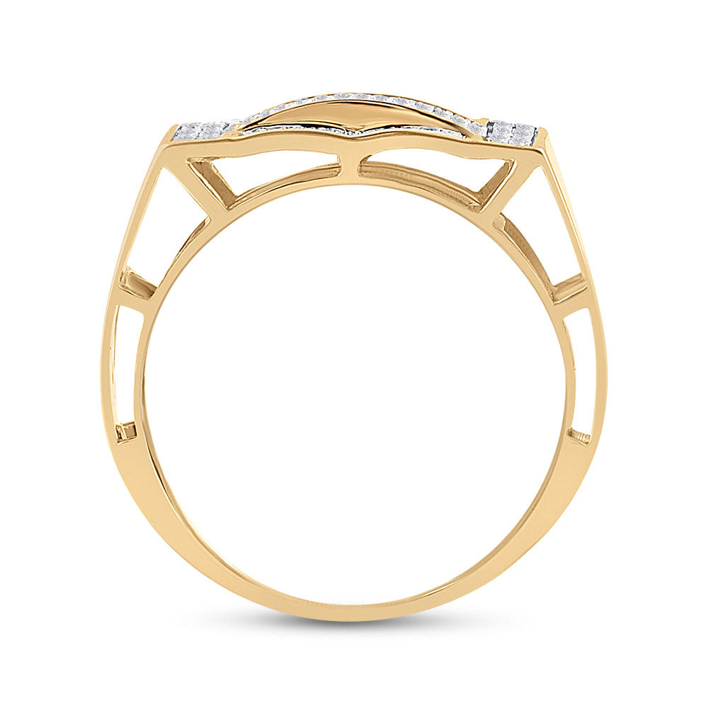 10K Yellow Gold Mens Round Diamond Cluster Ring 1/2 Cttw, Mens Size: 7-13