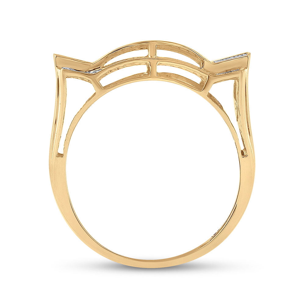 10K Yellow Or White Gold Mens Round Diamond Contoured Rectangle Cluster Ring 1/2 Cttw, Mens Size: 7-13