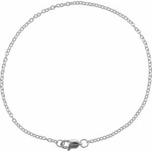 14K Yellow Gold-Filled Or Yellow Or Rose Or White Gold Or Rhodium Plated Sterling Silver 1.5 Mm 7 In Lobster Clasp Polished Cable Chain