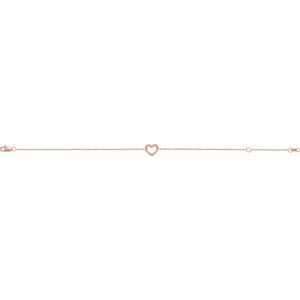14K Rose Gold 12.1 X 8 Mm 6 1/2-7 1/2 In Polished Heart Bracelet