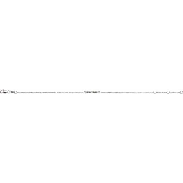 14K Yellow Or White Gold Round 2 Mm 17.93 X 2.28 Mm 6 1/2-7 1/2 In I1, G-H Polished Bead And 1/10 Ctw Natural Diamond Bar Bracelet