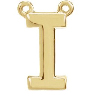 14K Yellow Or White Or Rose Gold Initial Polished Necklace Center