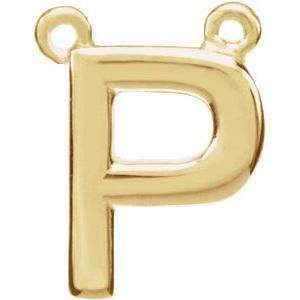 10K Yellow Gold Initial Polished Necklace Center