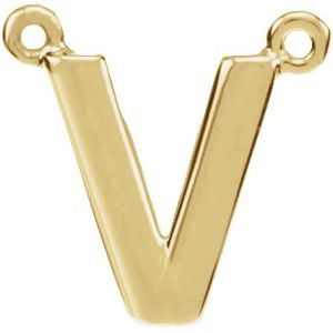 14K Yellow Or White Or Rose Gold Initial Polished Necklace Center