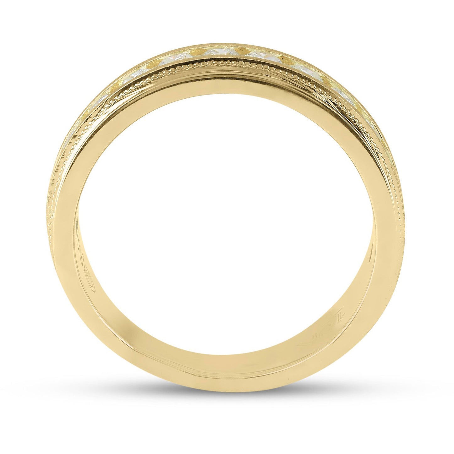 10K Yellow Or White Gold Mens Round Diamond Wedding Single Row Band Ring 1 Cttw, Mens Size: 7-13