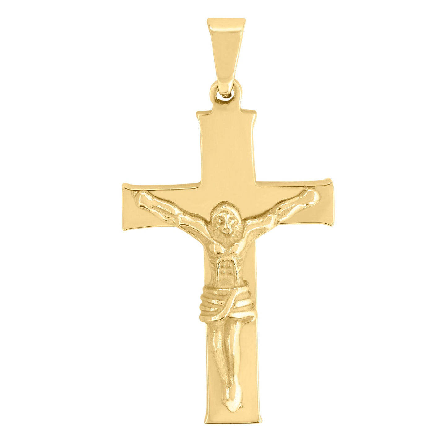 Stainless Steel Mens Cross With Crucifix Religious Charm Pendant