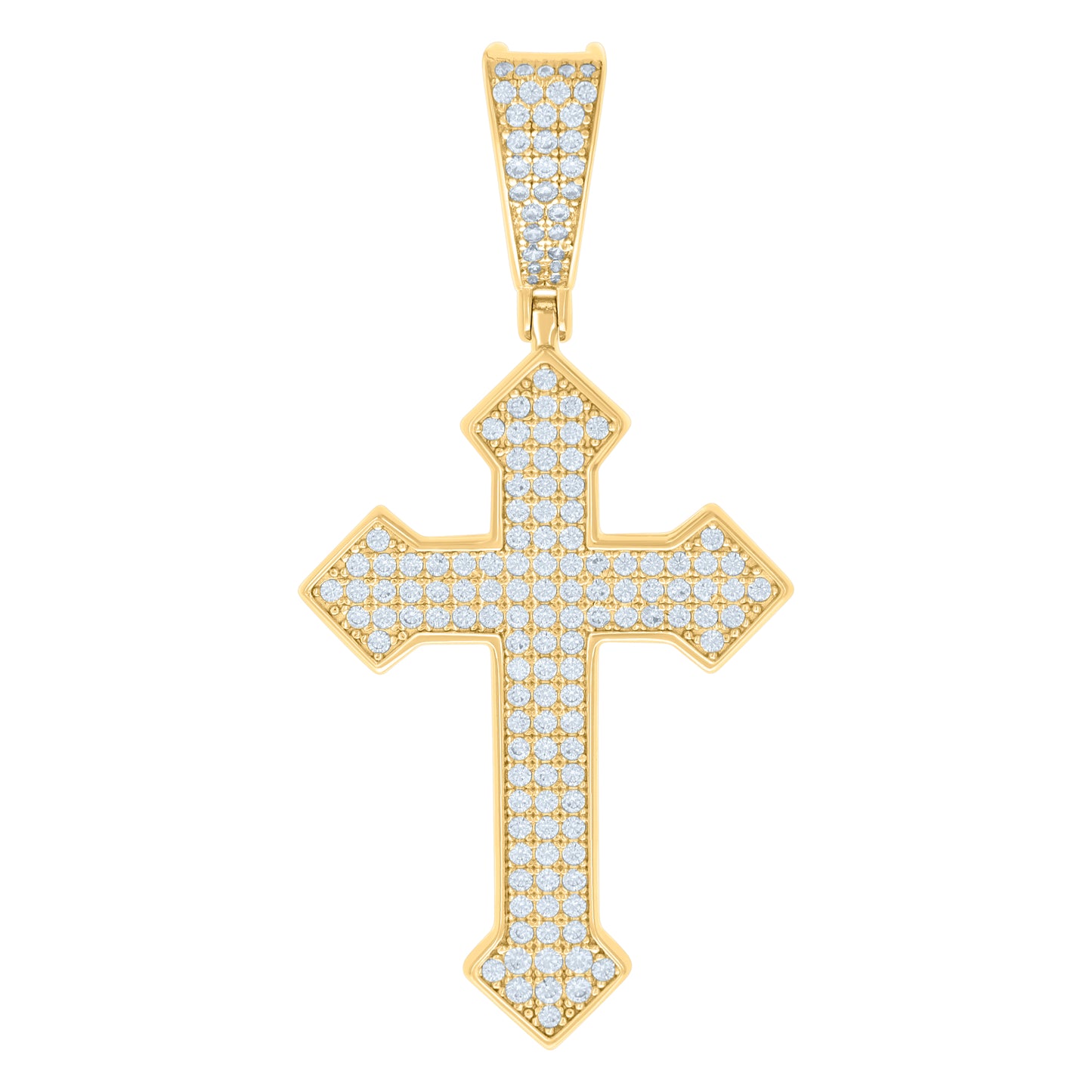 Sterling Silver Unisex Cubic Zirconia Cross Religious Charm Pendant