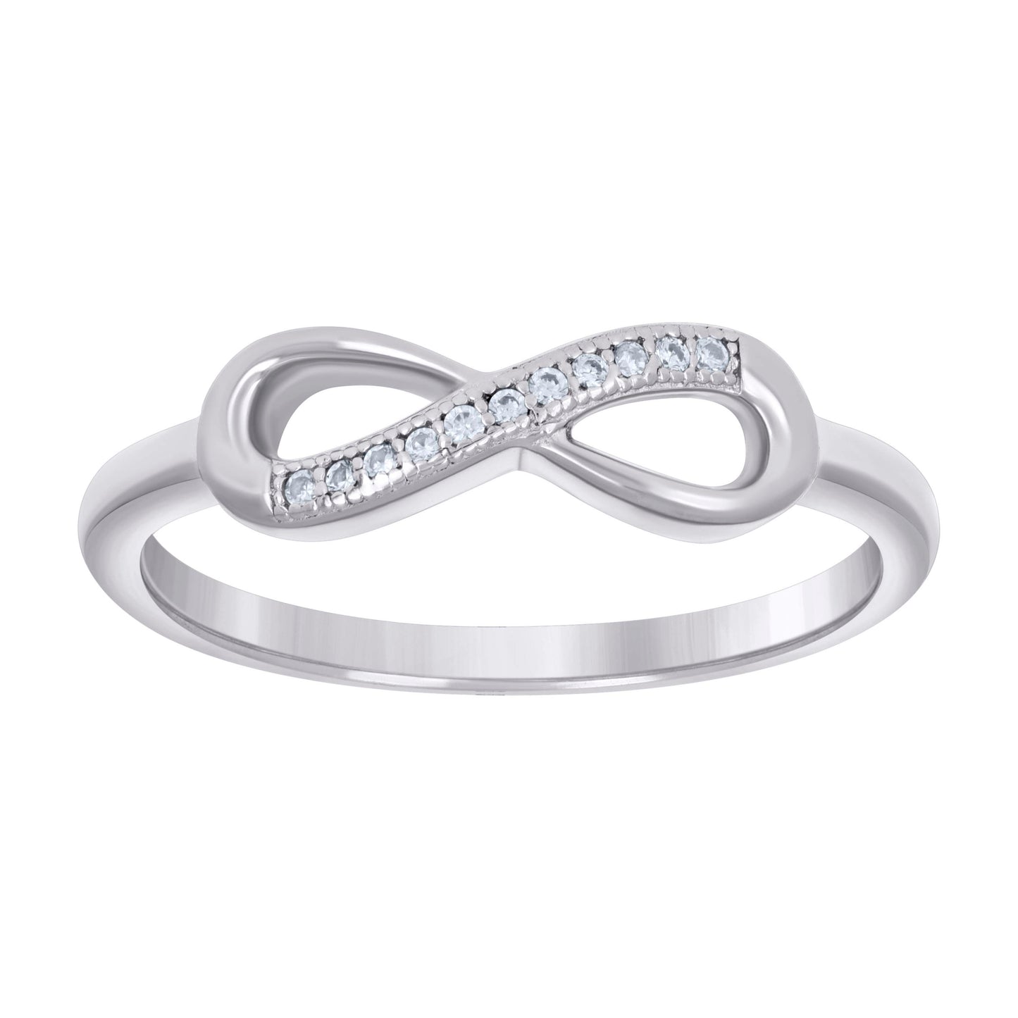 Sterling Silver Polished Infinity Sizes 6 To 9 Womens Cubic Zirconia Bridal Anniversary Wedding Engagement Band Ring Band