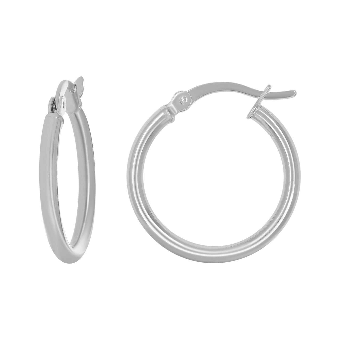 Sterling Silver Womens Classic Hoop Earrings