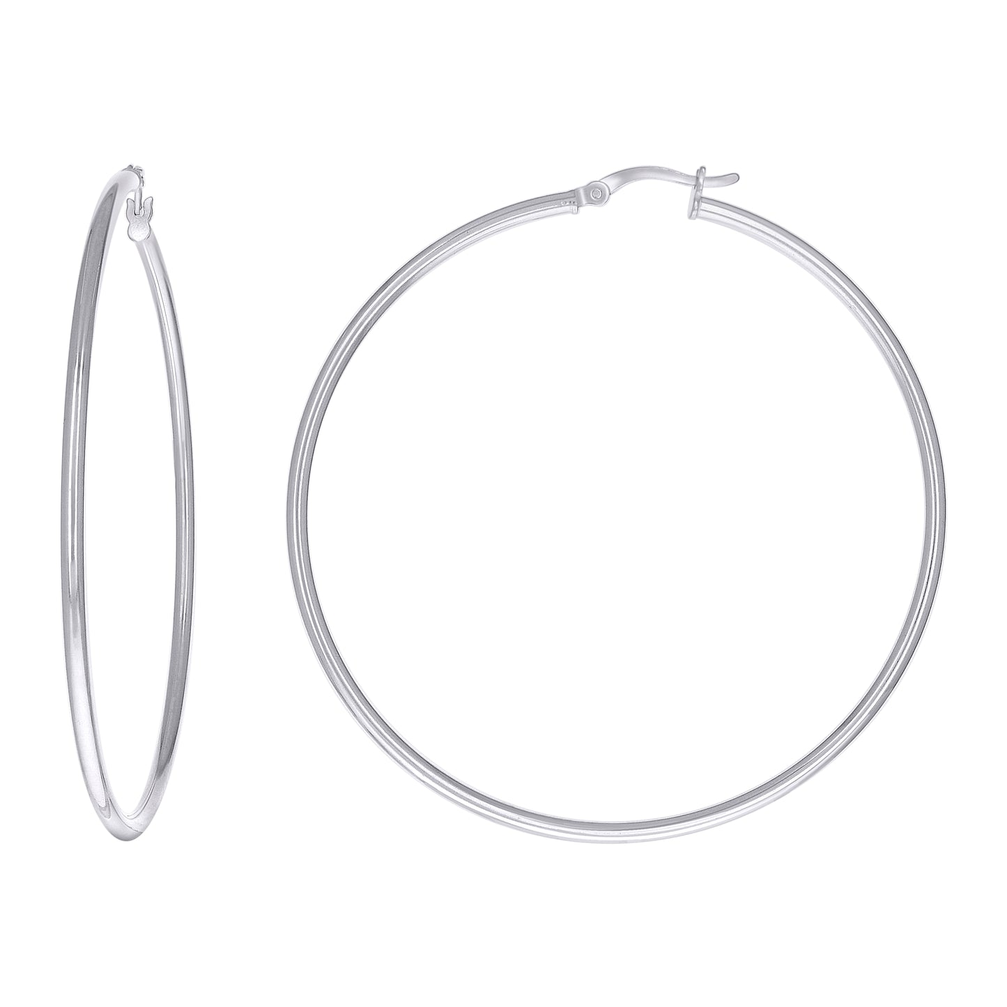 Sterling Silver Womens Classic Hoop Earrings