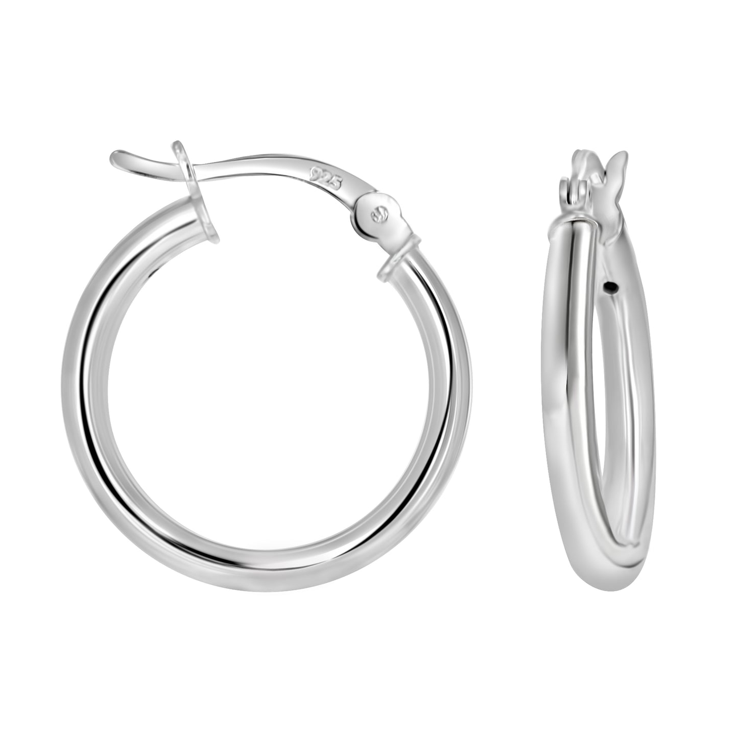 Sterling Silver Womens Classic Hoop Earrings