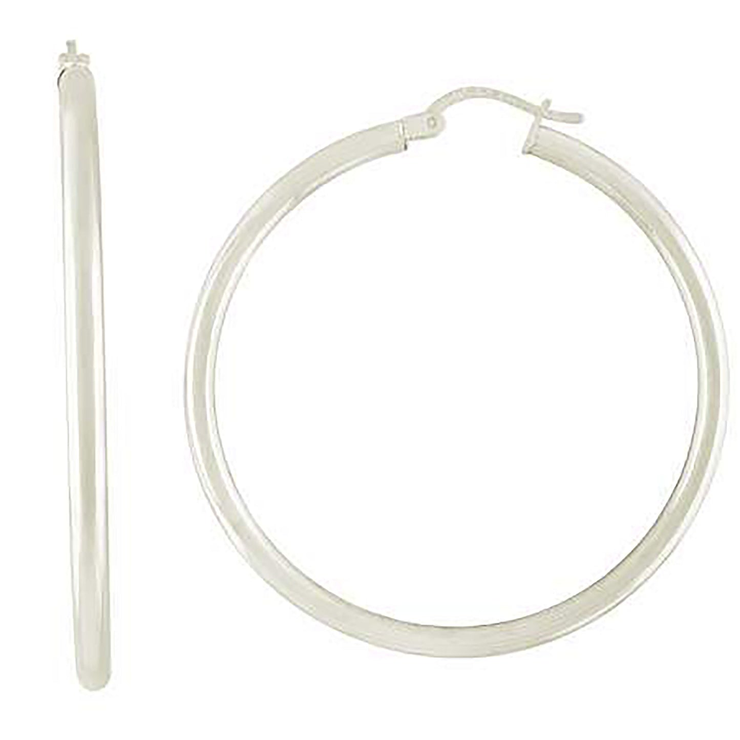 Sterling Silver Womens Classic Hoop Earrings