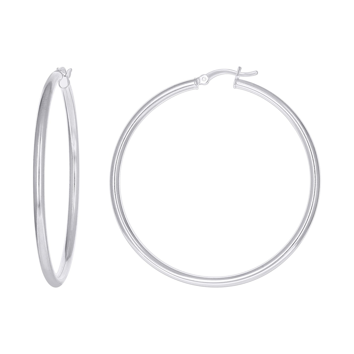 Sterling Silver Womens Classic Hoop Earrings
