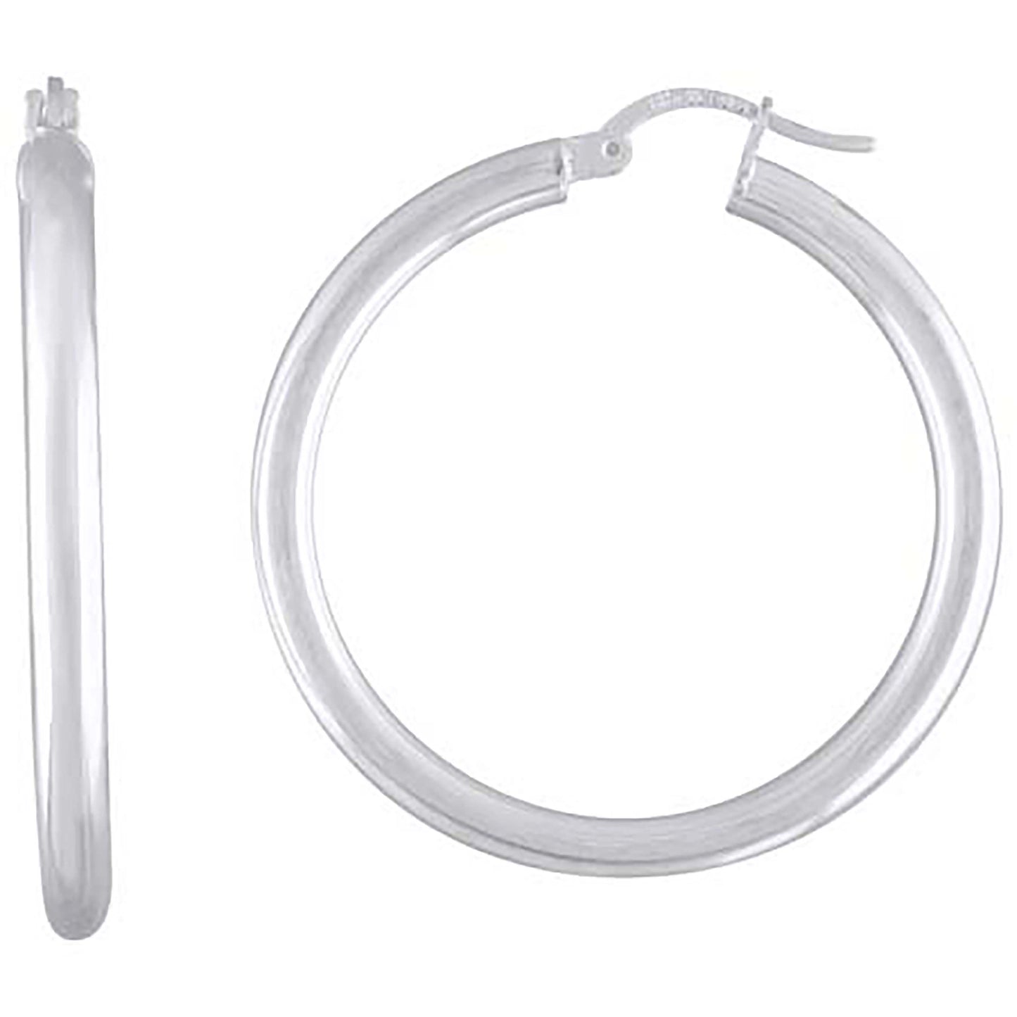 Sterling Silver Womens Classic Hoop Earrings
