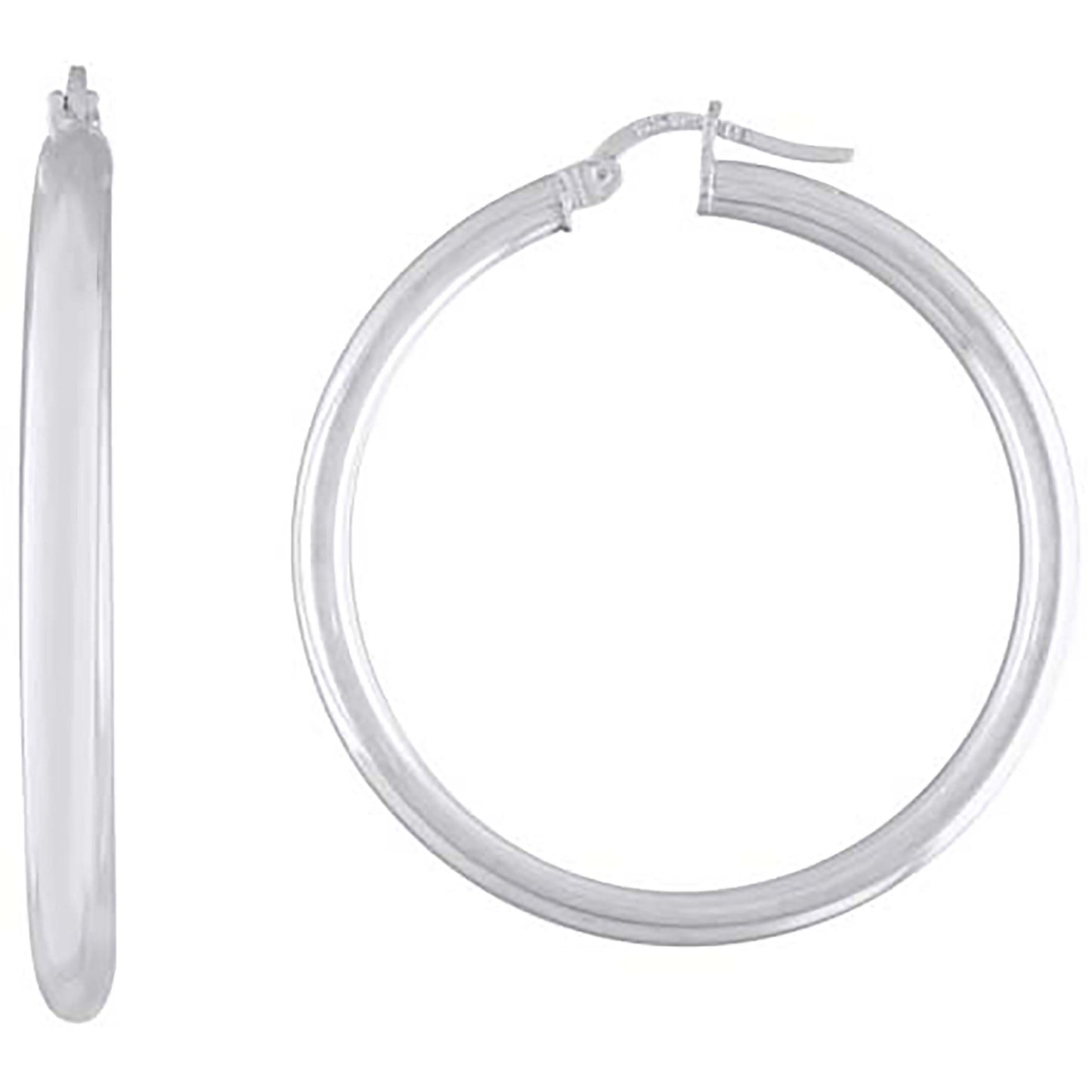 Sterling Silver Womens Classic Hoop Earrings