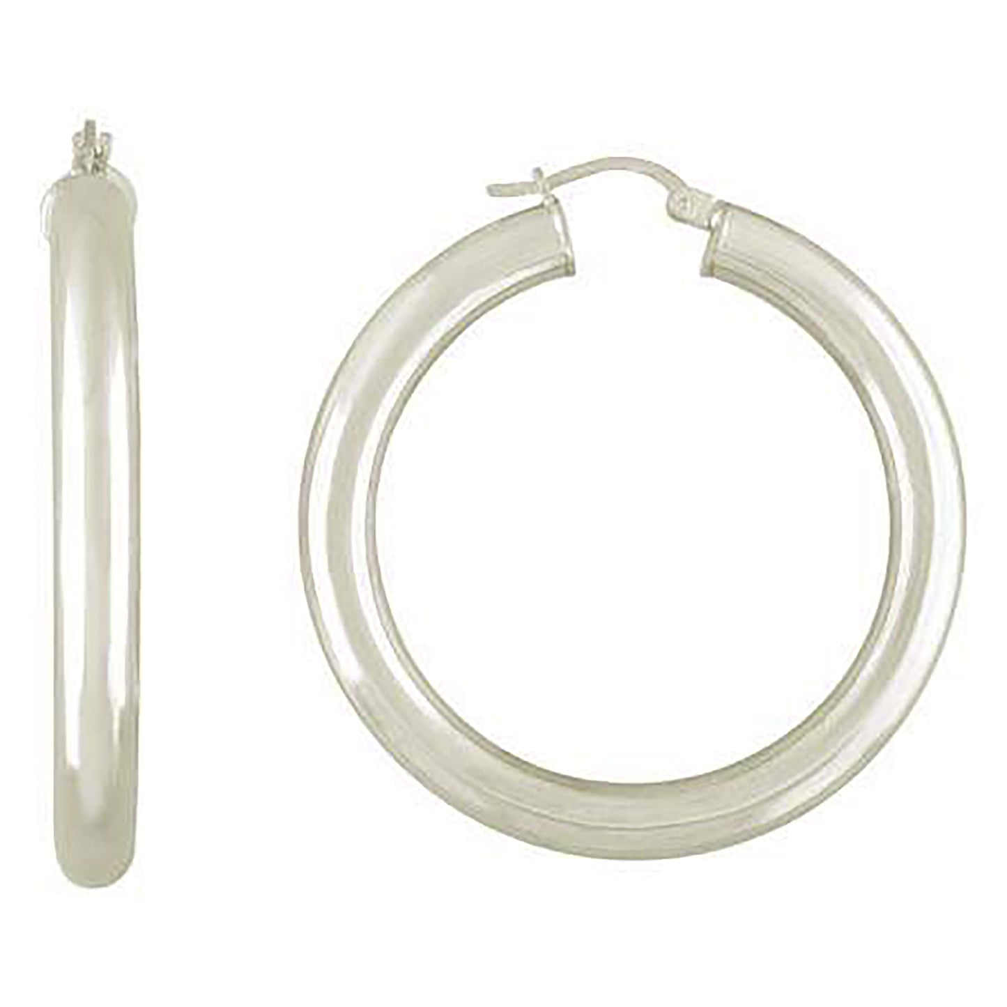 Sterling Silver Womens Classic Hoop Earrings