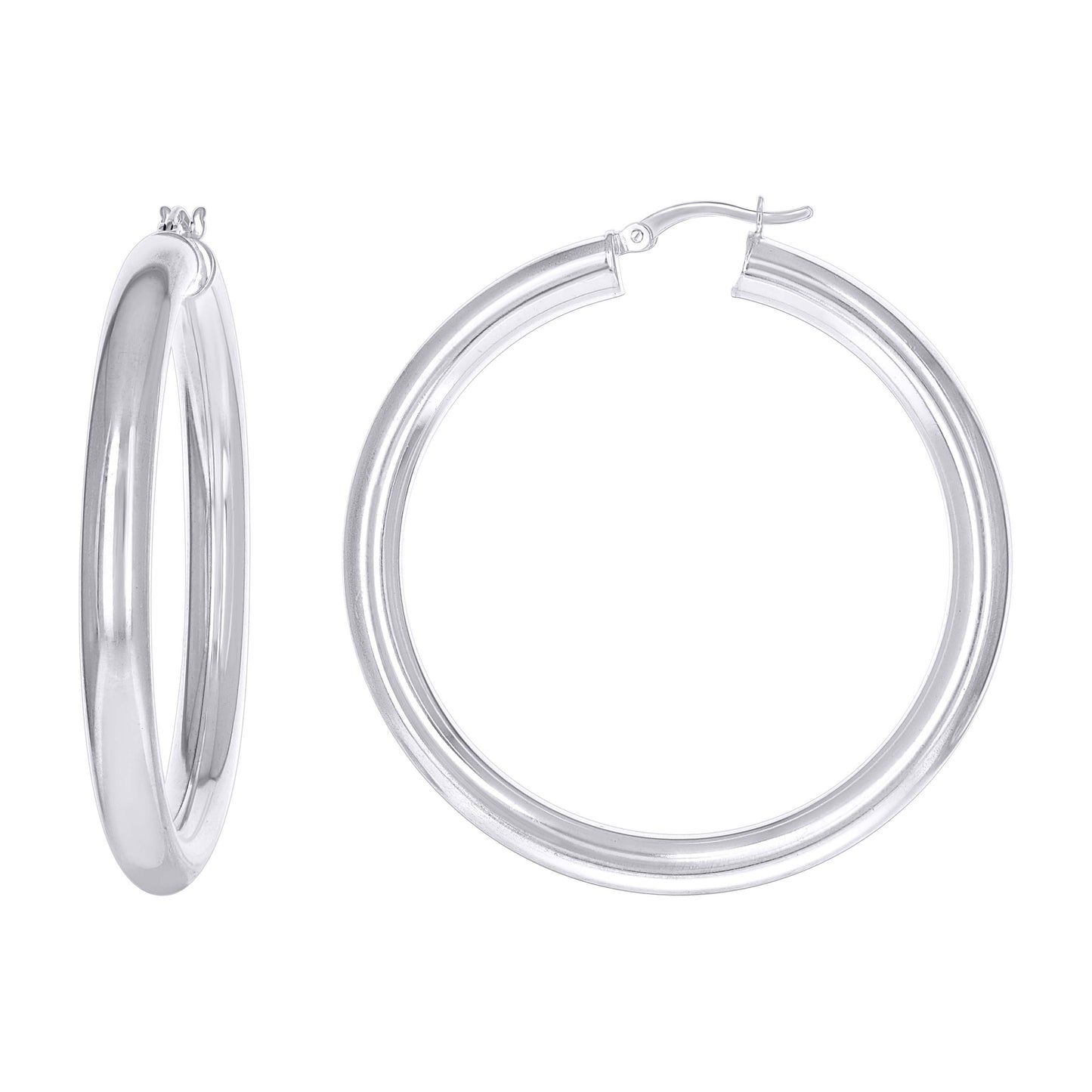 Sterling Silver Womens Classic Hoop Earrings