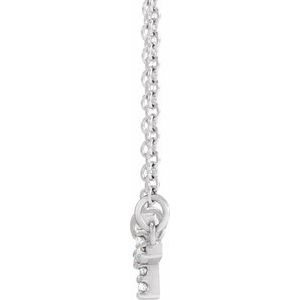 14K White Gold Round 12.03 X 5.96 Mm 1Mm G-H I1 .05 Ctw Natural Diamond Sideways Cross Necklace, Length: 18 In