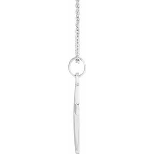 Sterling Silver 16.11 X 8.04 Mm 18 In Polished Cross Necklace