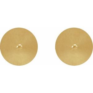 14K Yellow Gold 3.5 X 3.5 Mm Pair Friction Backs Polished Spike Stud Earrings