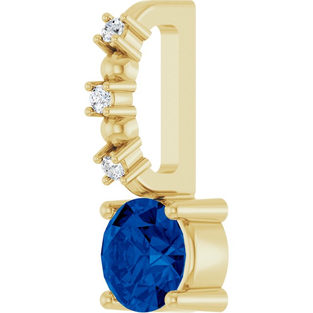 14K Yellow Or White Gold Round 4Mm I1, G-H Polished Lab-Grown Gemstone And .01 Ctw Natural Diamond Charm/Pendant