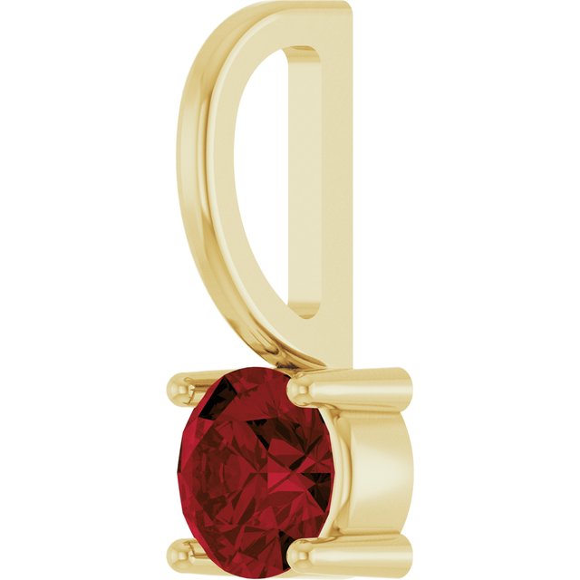 14K Yellow Or White Gold Or Sterling Silver Round 4 Mm Polished Imitation Gemstone Charm/Pendant