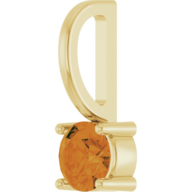 14K Yellow Or White Gold Or Sterling Silver Round 4 Mm Polished Imitation Gemstone Charm/Pendant