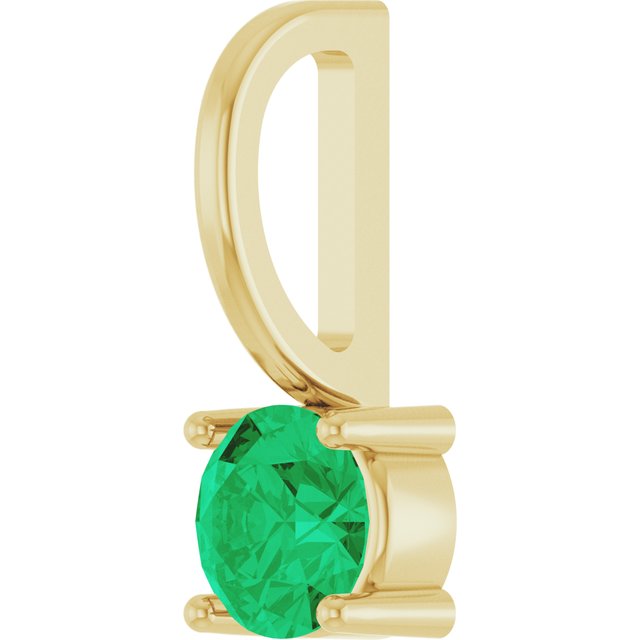 14K Yellow Or White Gold Or Sterling Silver Round 4 Mm Polished Imitation Gemstone Charm/Pendant