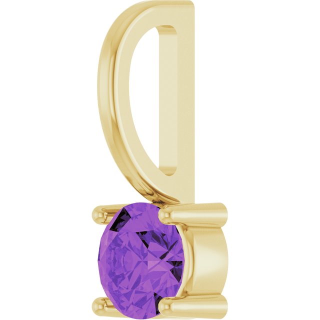 14K Yellow Or White Gold Or Sterling Silver Round 4 Mm Polished Imitation Gemstone Charm/Pendant
