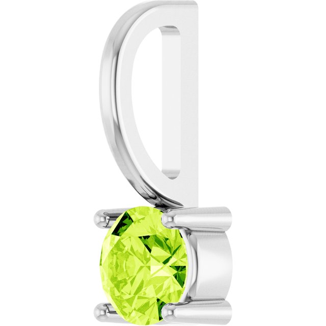 14K Yellow Or White Gold Or Sterling Silver Round 4 Mm Polished Imitation Gemstone Charm/Pendant