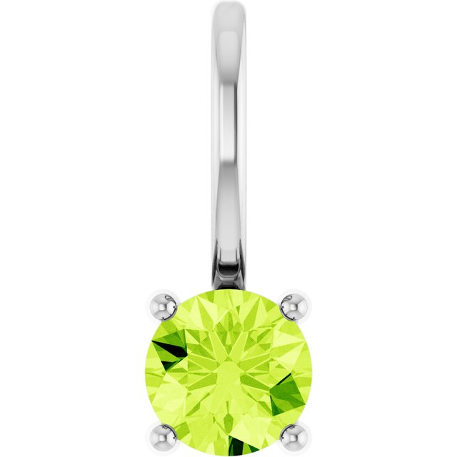 14K Yellow Or White Gold Or Sterling Silver Round 4 Mm Polished Imitation Gemstone Charm/Pendant