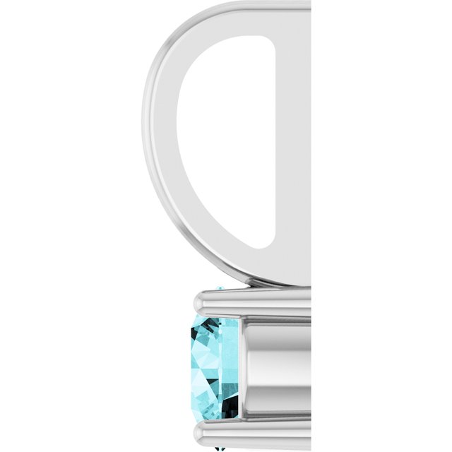 14K Yellow Or White Gold Or Sterling Silver Round 4 Mm Polished Imitation Gemstone Charm/Pendant