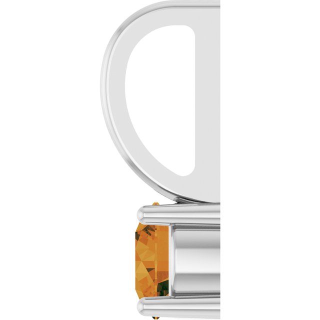 14K Yellow Or White Gold Or Sterling Silver Round 4 Mm Polished Imitation Gemstone Charm/Pendant