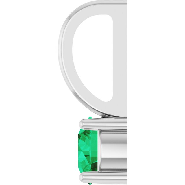 14K Yellow Or White Gold Or Sterling Silver Round 4 Mm Polished Imitation Gemstone Charm/Pendant