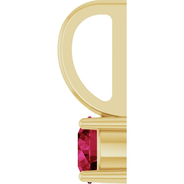 14K Yellow Gold Or Sterling Silver Round 4 Mm Polished Lab-Grown Gemstone Charm/Pendant